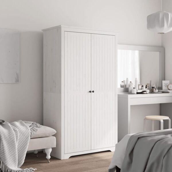 vidaXL Klädskåp BODO vit 99x53,5x173 cm massiv furu Vit
