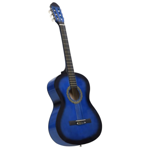 vidaXL Gitarr för nybörjare med fodral klassisk blå 4/4 39"