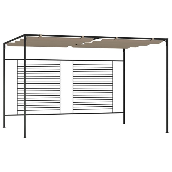 vidaXL Paviljong med infällbart tak 3x4x2,3 m taupe 180 g/m² Taupe