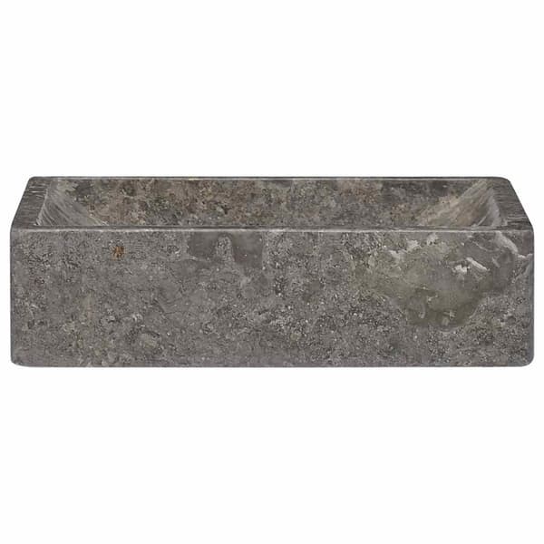 vidaXL Handfat 45x30x12 cm marmor grå högglans grå