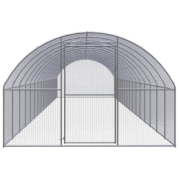 vidaXL Hönsbur för utomhusbruk 3x16x2 m galvaniserat stål Silver