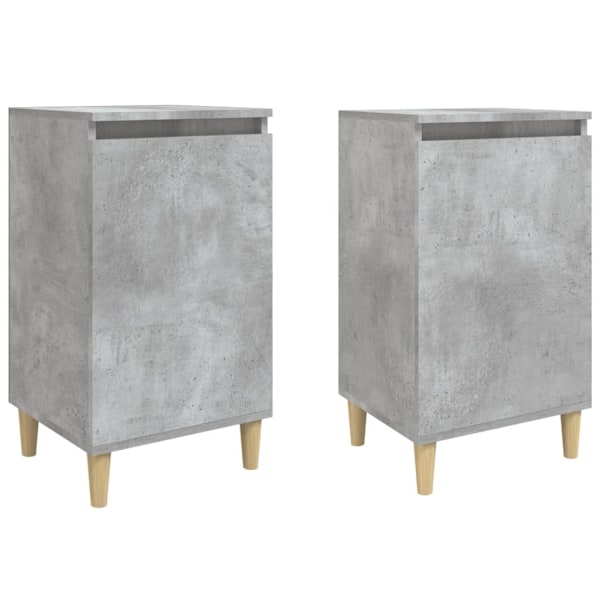 vidaXL Sängbord 2 st betonggrå 40x35x70 cm konstruerat trä Grå