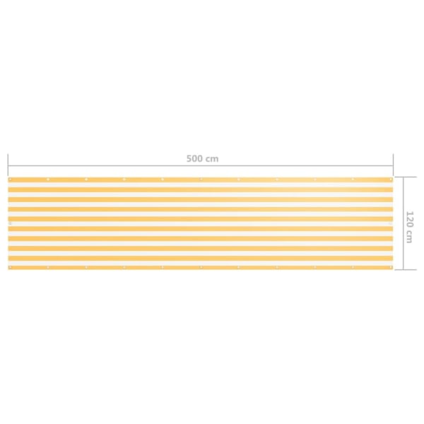vidaXL Balkongskärm vit och gul 120x500 cm oxfordtyg multifärg