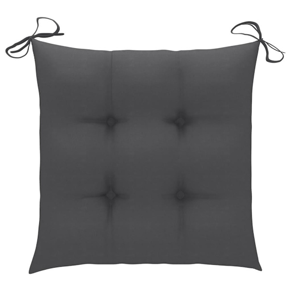 vidaXL Matstolar 6 st med dynor antracit massiv teak Antracit