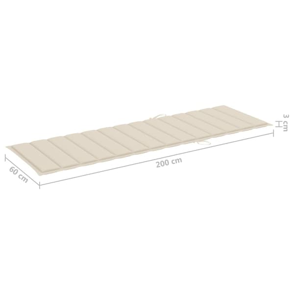vidaXL Solsäng med dyna bambu Beige