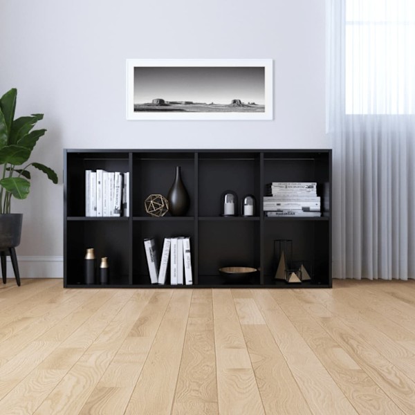 vidaXL Bokhylla/skänk svart 66x30x130 cm konstruerat trä Svart