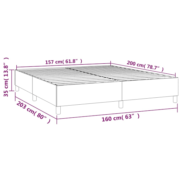 vidaXL Sängram utan madrass svart 160x200 cm sammet Svart