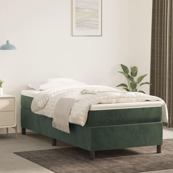 vidaXL Ramsäng mörkgrön 100x200 cm sammet Grön