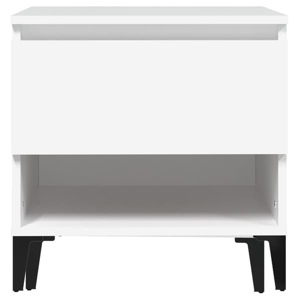 vidaXL Sängbord vit 50x46x50 cm konstruerat trä Vit