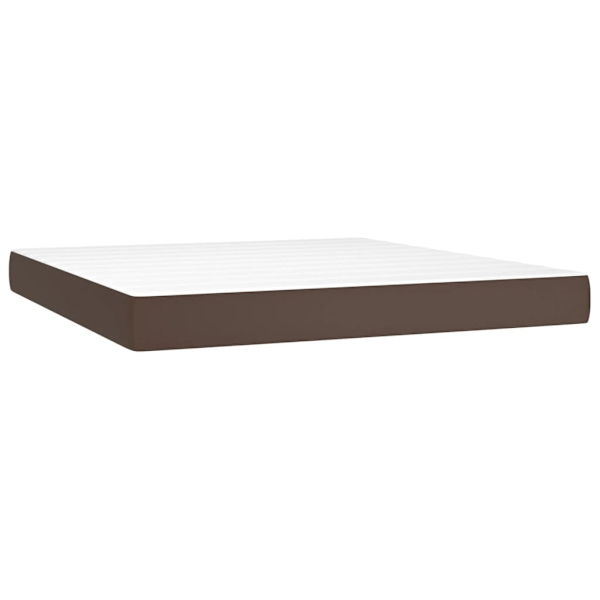 vidaXL Pocketresårmadrass brun 160x200x20 cm konstläder Brun