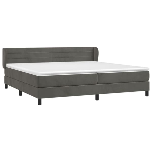vidaXL Ramsäng med madrass mörkgrå 200x200 cm sammet Grå