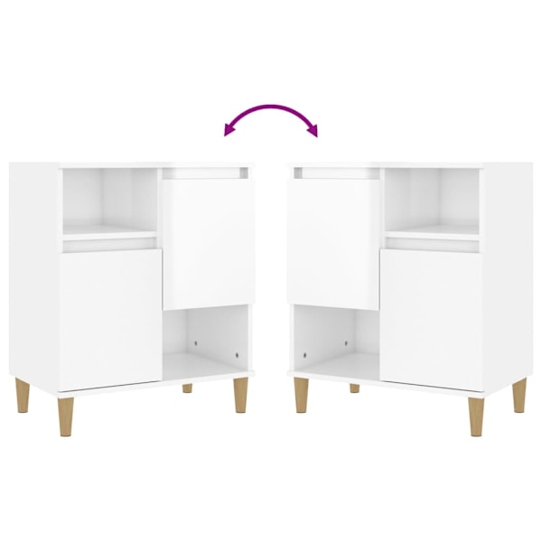 vidaXL Byrå vit högglans 60x35x70 cm konstruerat trä Vit