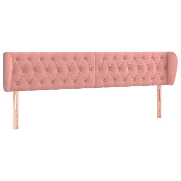 vidaXL Sänggavel med kanter rosa 183x23x78/88 cm sammet Rosa