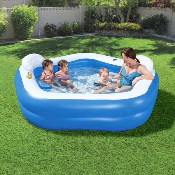Bestway Pool Family Fun Lounge Pool 213x206x69 cm Blå