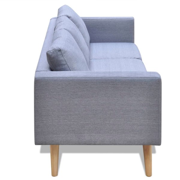 vidaXL Soffa i tyg 3-sitsig ljusgrå grå