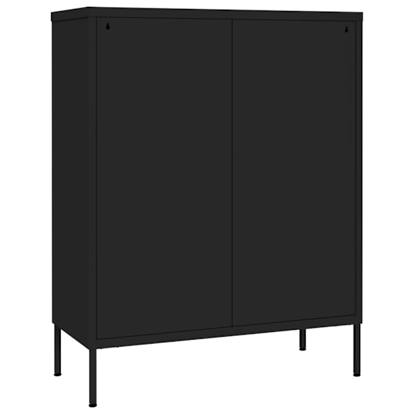 vidaXL Byrå svart 80x35x101,5 cm stål Svart