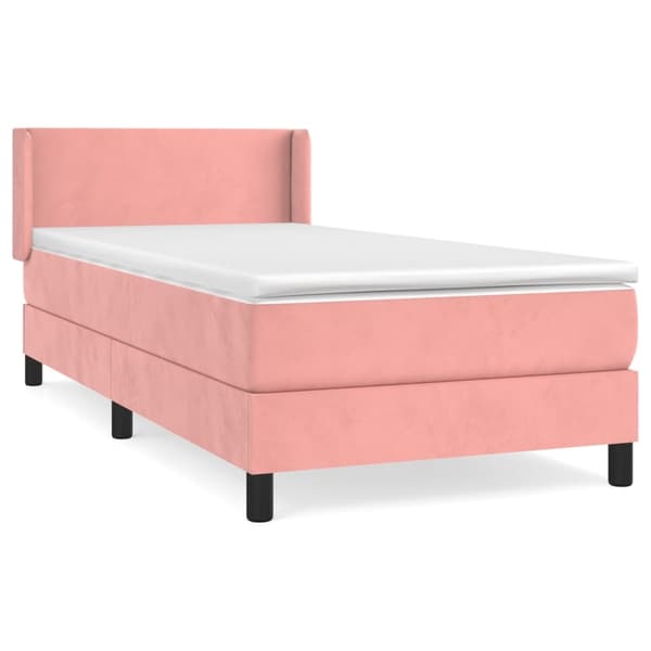 vidaXL Ramsäng med madrass rosa 100x200 cm sammet Rosa