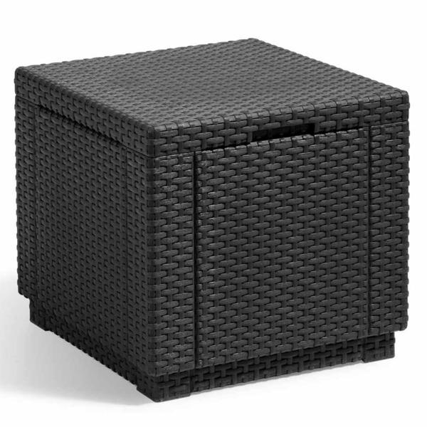 Keter Cube Förvaringspuff grafitgrå 213816 grå