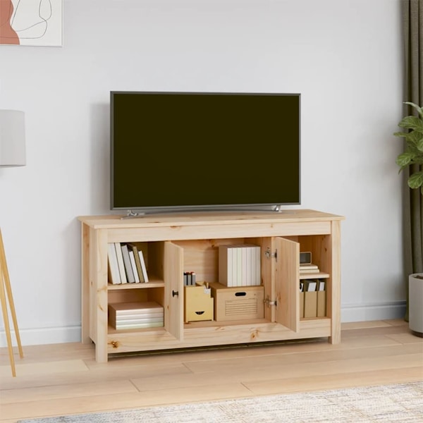 vidaXL Tv-bänk 103x36,5x52 cm massiv furu Brun