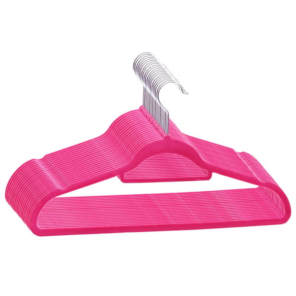 vidaXL Klädgalgar 20 st halkfria rosa sammet Rosa