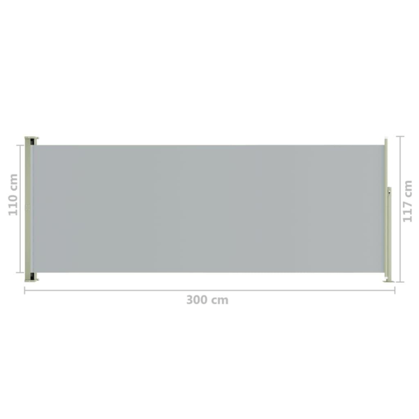 vidaXL Infällbar sidomarkis 117x300 cm grå grå