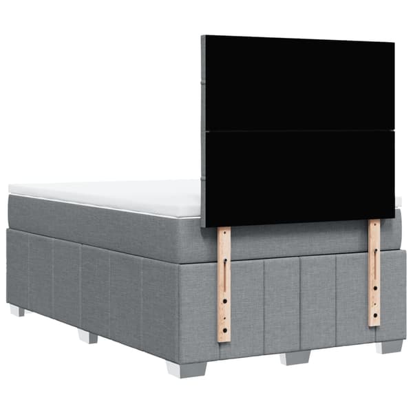 vidaXL Ramsäng med madrass ljusgrå 120x190 cm tyg Grå