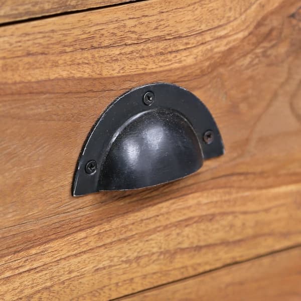 vidaXL Sidoskåp 60x30x60 cm massiv teak Brun