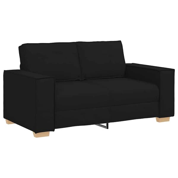 vidaXL Soffgrupp med dynor 2 delar svart tyg art