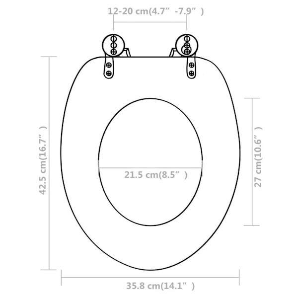 vidaXL Toalettsitsar med lock 2 st MDF vit Vit