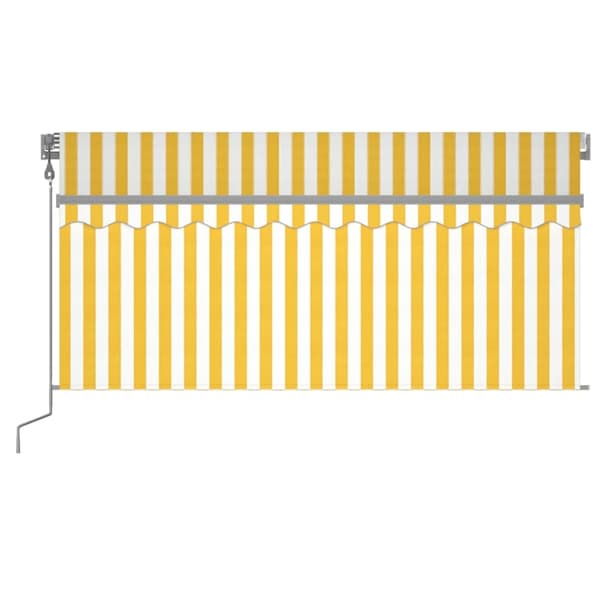 vidaXL Automatisk markis m. vindsensor rullgardin LED 3,5x2,5m gul/vit Gul