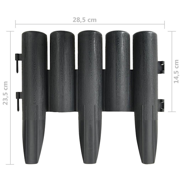 vidaXL Rabattkanter 36 st antracit 10 mm PP Antracit