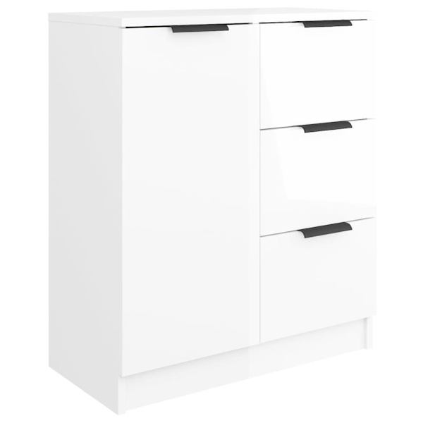 vidaXL Skänkar 2 st vit högglans 60x30x70 cm konstruerat trä Vit