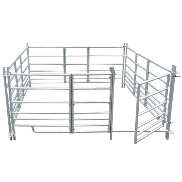 vidaXL Fårhage 4 paneler galvaniserat stål 183 x 183 x 92 cm Silver