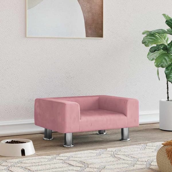 vidaXL Hundbädd rosa 50x40x26,5 cm sammet Rosa