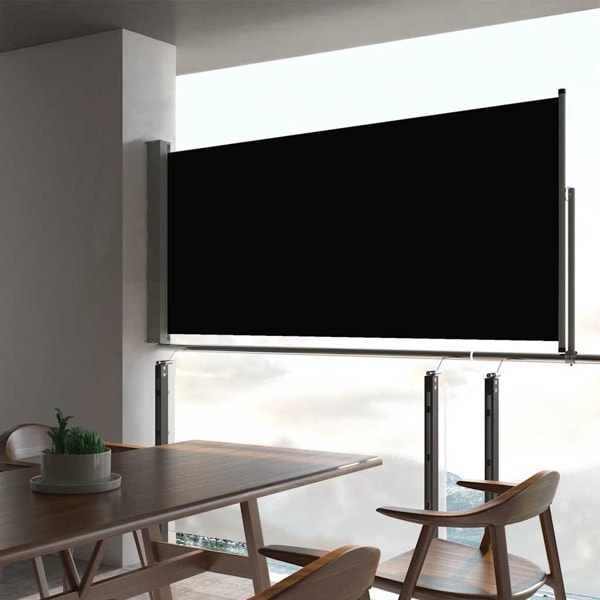 vidaXL Infällbar sidomarkis 60x300 cm svart Svart