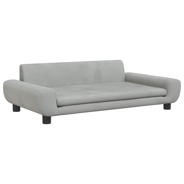 vidaXL Hundbädd ljusgrå 100x54x33 cm sammet Grå