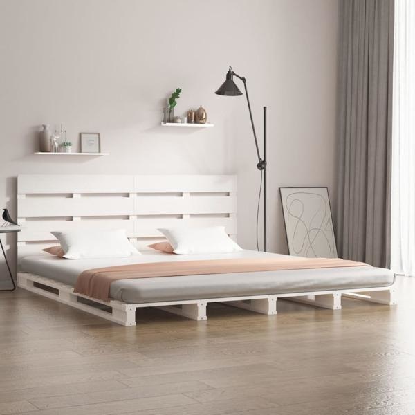 vidaXL Sängram vit 120x200 cm massiv furu Vit