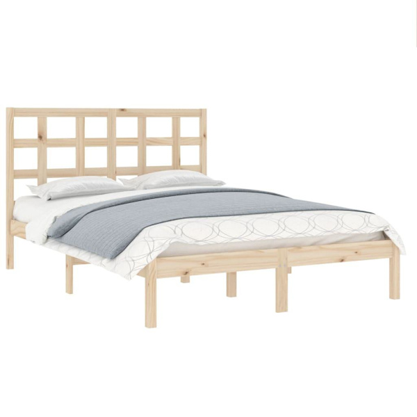 vidaXL Sängram massivt trä 200x200 cm Brun