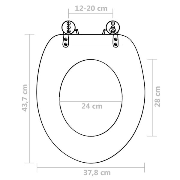 vidaXL Toalettsitsar med lock 2 st MDF savann multifärg