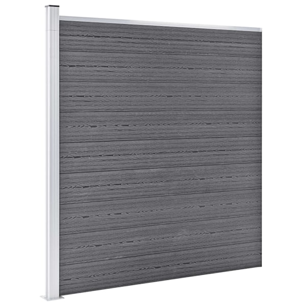 vidaXL WPC-staketpanel 2 fyrkantig + 1 vinklad 446x186 cm grå grå