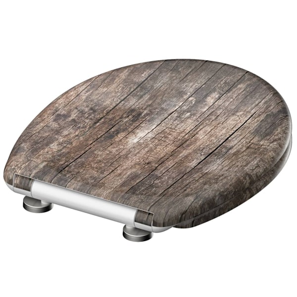 SCHÜTTE Toalettsits med mjuk stängning duroplast OLD WOOD multifärg
