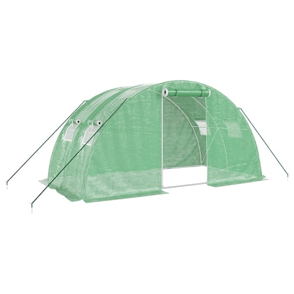 vidaXL Växthus med stålram grön 8 m² 4x2x2 m Grön