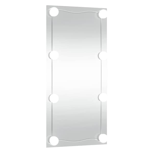 vidaXL Väggspegel med LED-belysning 30x60 cm glas rektangulär Silver