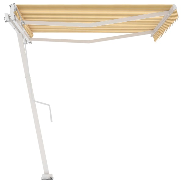 vidaXL Fristående markis automatisk 450x350 cm gul/vit Gul