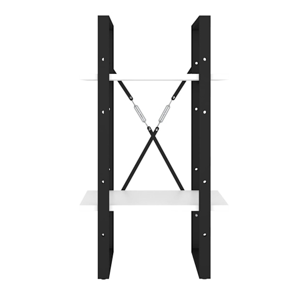 vidaXL Bokhylla 2 hyllplan vit 40x30x70 cm konstruerat trä Vit
