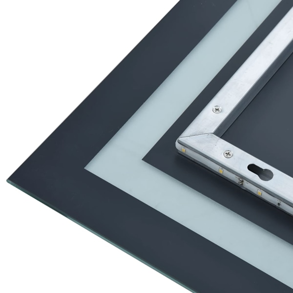 vidaXL Badrumsspegel LED med touch-sensor 60x80 cm Silver