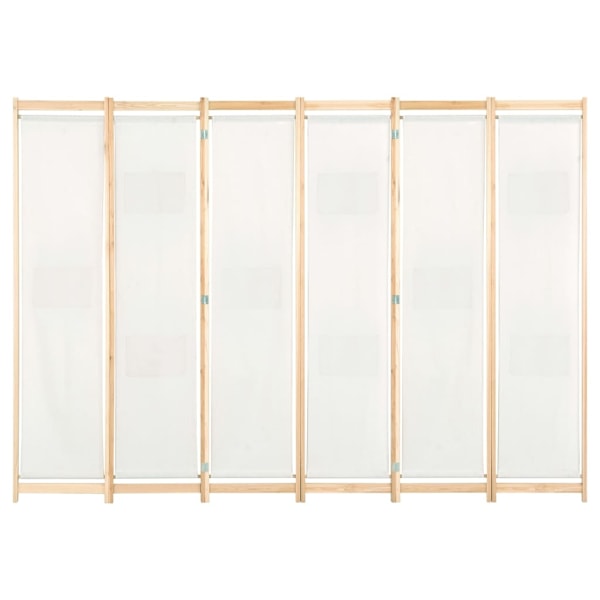 vidaXL Rumsavdelare 6 paneler 240x170x4 cm gräddvit tyg Creme