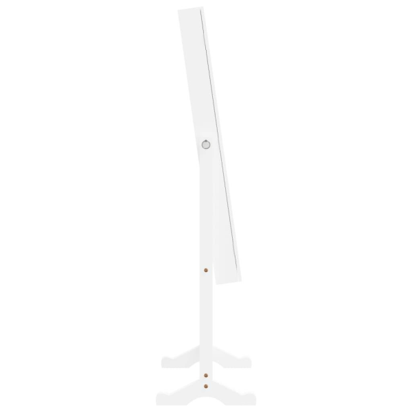vidaXL Spegelsmyckesskåp med LED-lampor fristående vit Vit