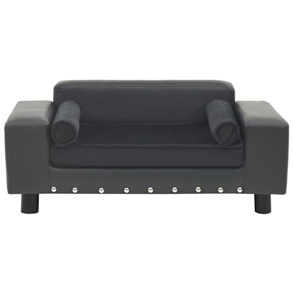 vidaXL Hundsoffa mörkgrå 81x43x31 cm plysch och konstläder grå