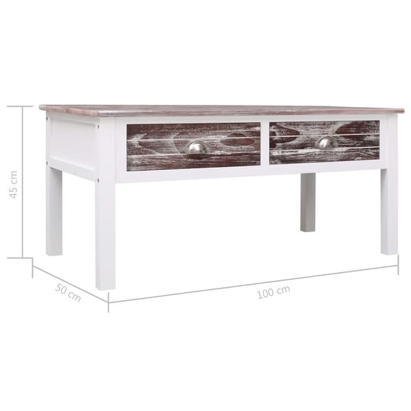 vidaXL Soffbord brun 100x50x45 cm trä Brun